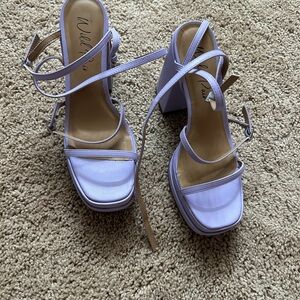 Willow Purple Strappy Heels with Adjustable Closure
